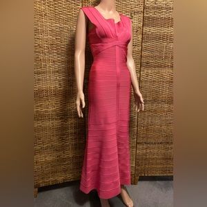 Pink HERVE LEGER Bandage Sheath Dress